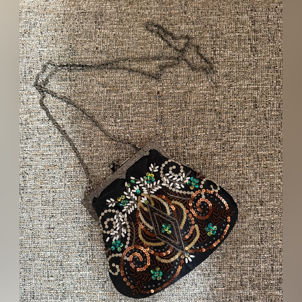 Embroidered Sequin Vintage Crossbody Evening Bag by Carlo Fellini